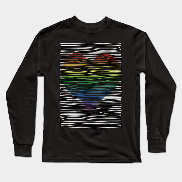 Rainbow heart stripes Long Sleeve T-Shirt by bobyberto